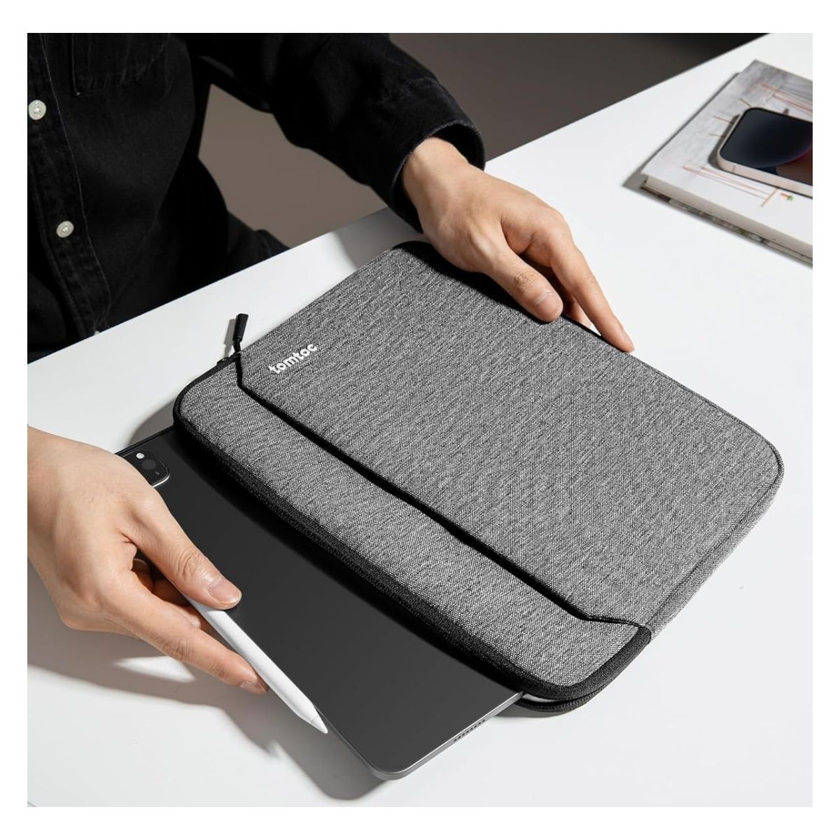 TOMTOC FUNDA LIGHT- A18 PARA IPAD PRO M4 DE 13' - GRIS - 6