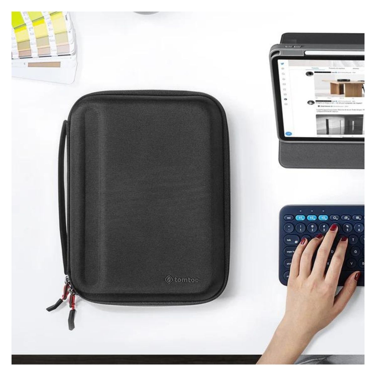 TOMTOC ESTUCHE PORTAFOLIO FANCYCASE-B06 PARA IPAD AIR/PRO 11' CON ESPACIO TECLADO - NEGRO - 2