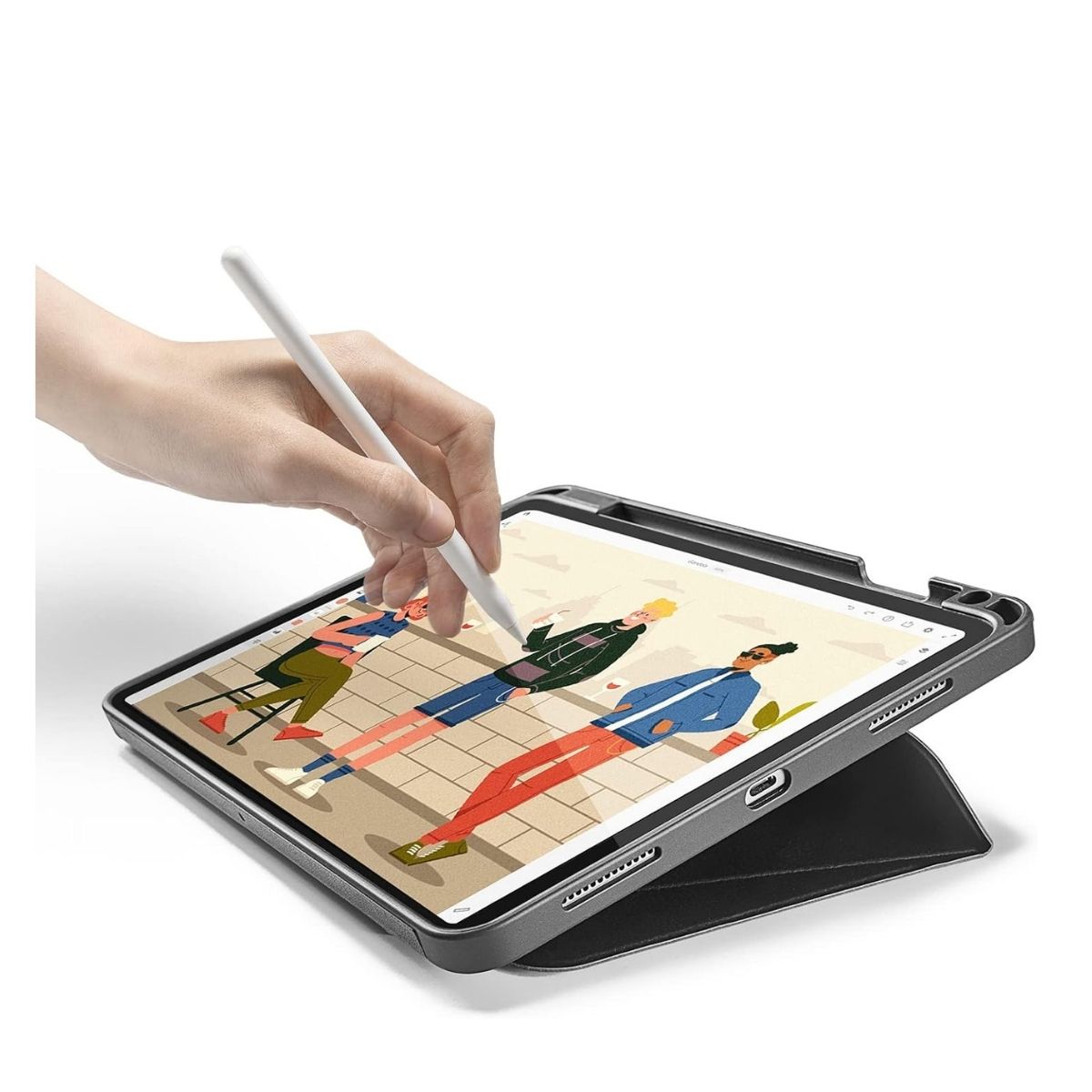 TOMTOC FUNDA VERTICAL INSPIRE-B50 TRI-MODE PARA IPAD AIR 4/5 DE 10.9″ - NEGRO - 5