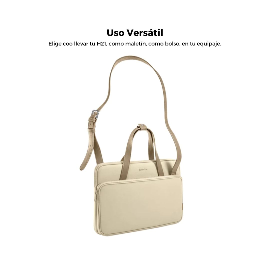TOMTOC BOLSO DE HOMBRO VERSATILE-A12 MACBOOK PRO 14' M3/M2/M1 - BEIGE - 3