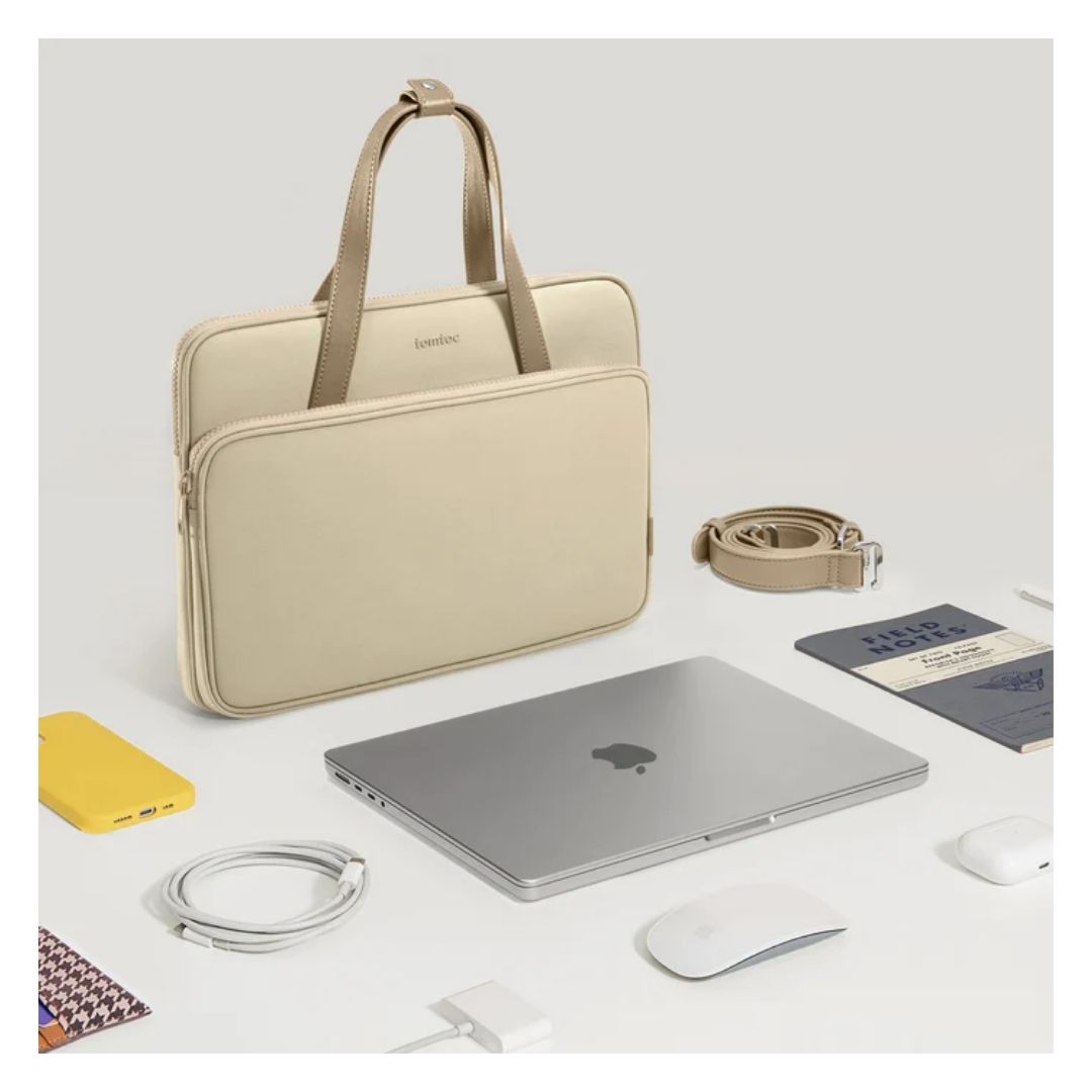 TOMTOC BOLSO DE HOMBRO VERSATILE-A12 MACBOOK PRO 14' M3/M2/M1 - BEIGE - 6