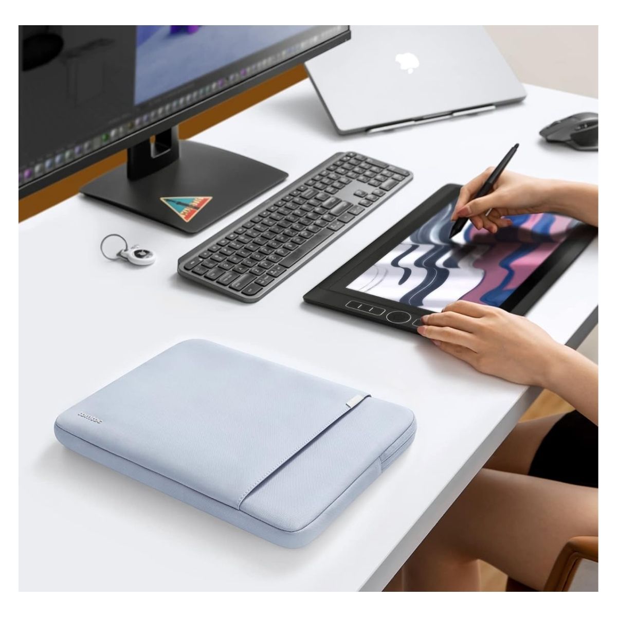 TOMTOC FUNDA DEFENDER-A13 PARA MACBOOK AIR M3/M2/M1 DE 13' - AZUL NIEBLA - 5