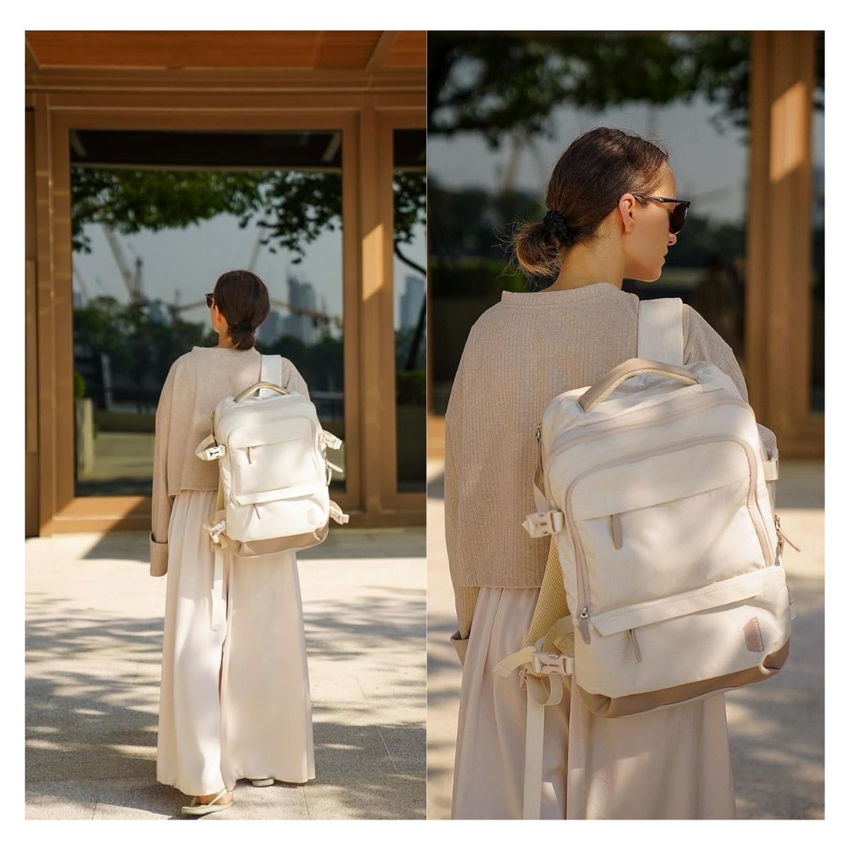 Bagsmart Mochila Falco 30 L - 40 L Expandible + 3 Organizadores Beige - 2