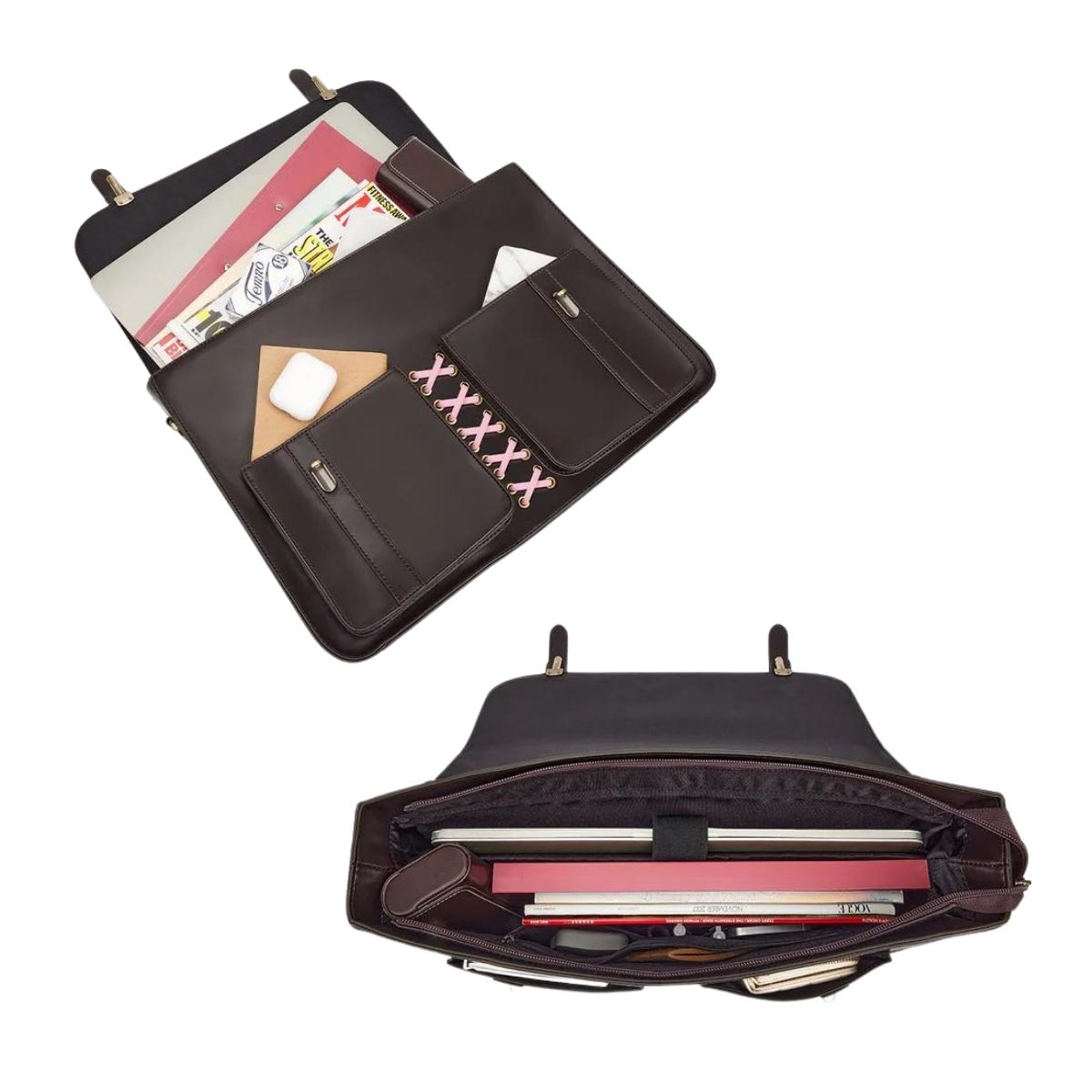 ECOSUSI MALETÍN Y MOCHILA VICTORIA PARA NOTEBOOK 15,6” - ROSA CAFÉ - 6