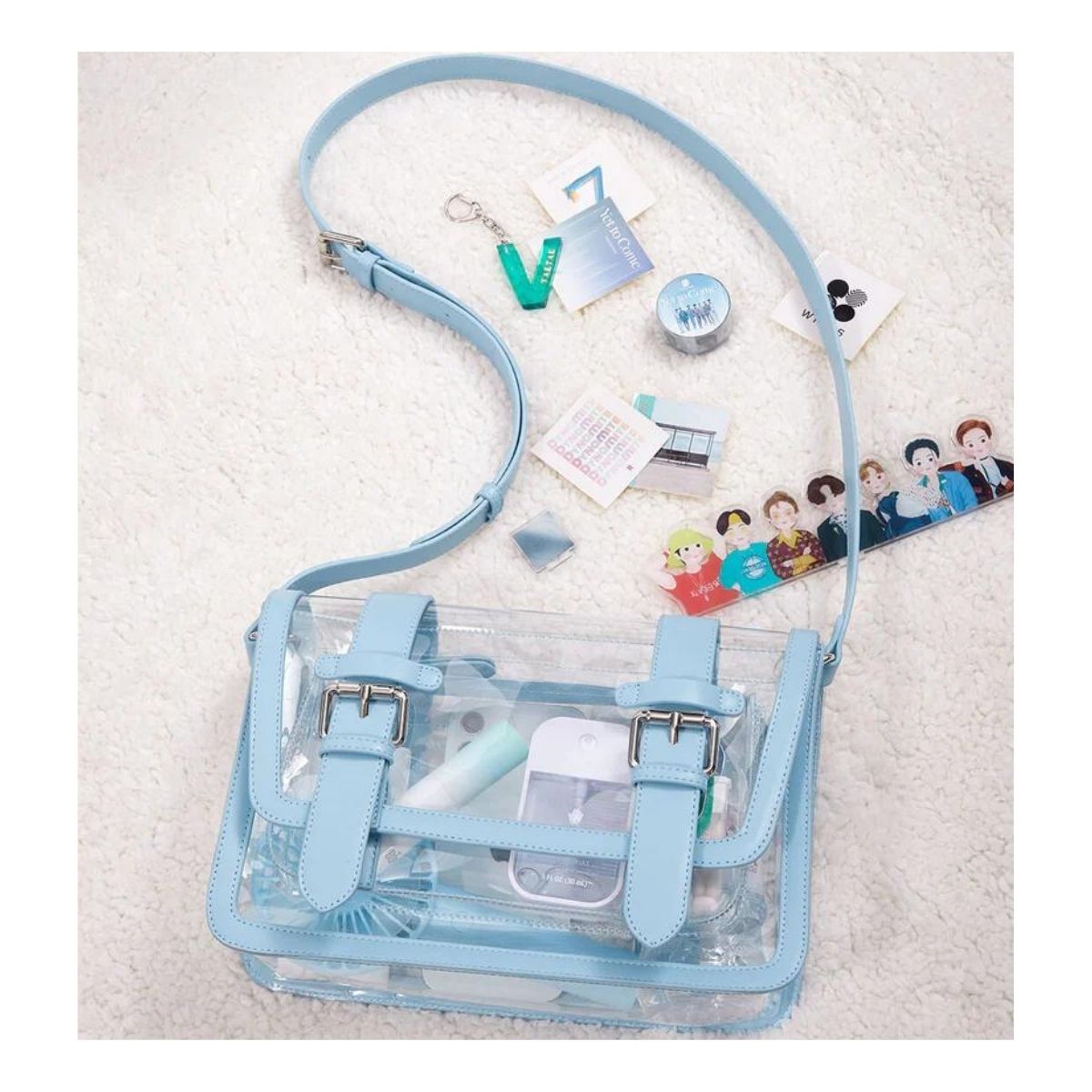 BOLSO MENSAJERO ECOSUSI JANE PARA TABLET 10.2” AZUL TRANSPARENTE - 4