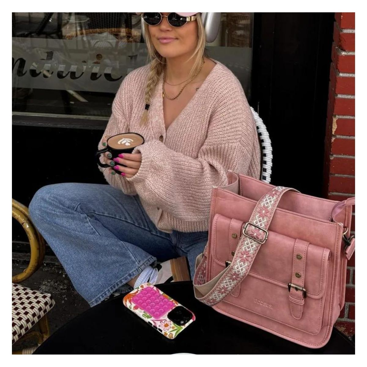 BOLSO MENSAJERO ECOSUSI SOPHIE PARA TABLET 11' ROSADO - 2