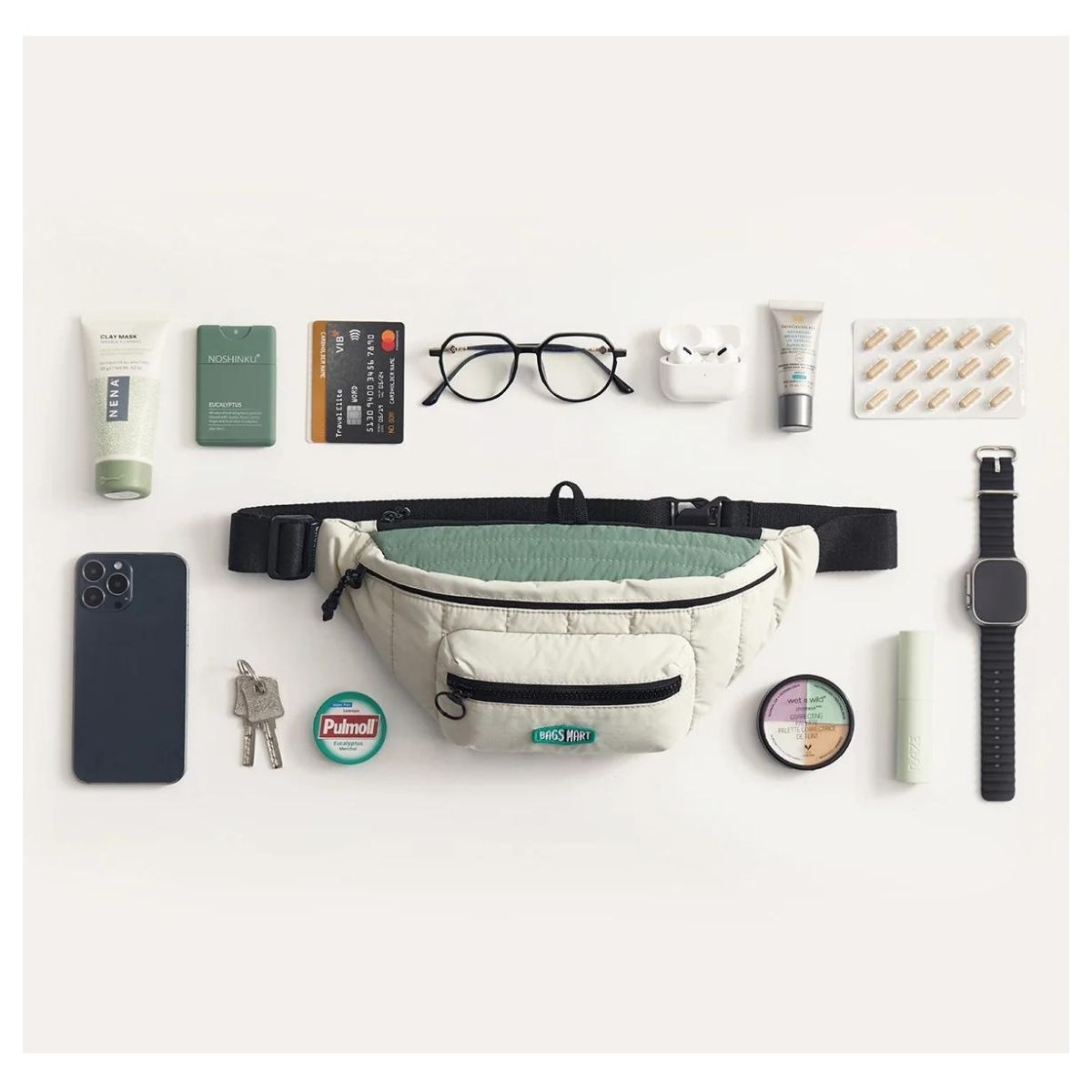 Bagsmart Banano Paz 2,5 L Acolchado Unisex Verde Celadón - 4