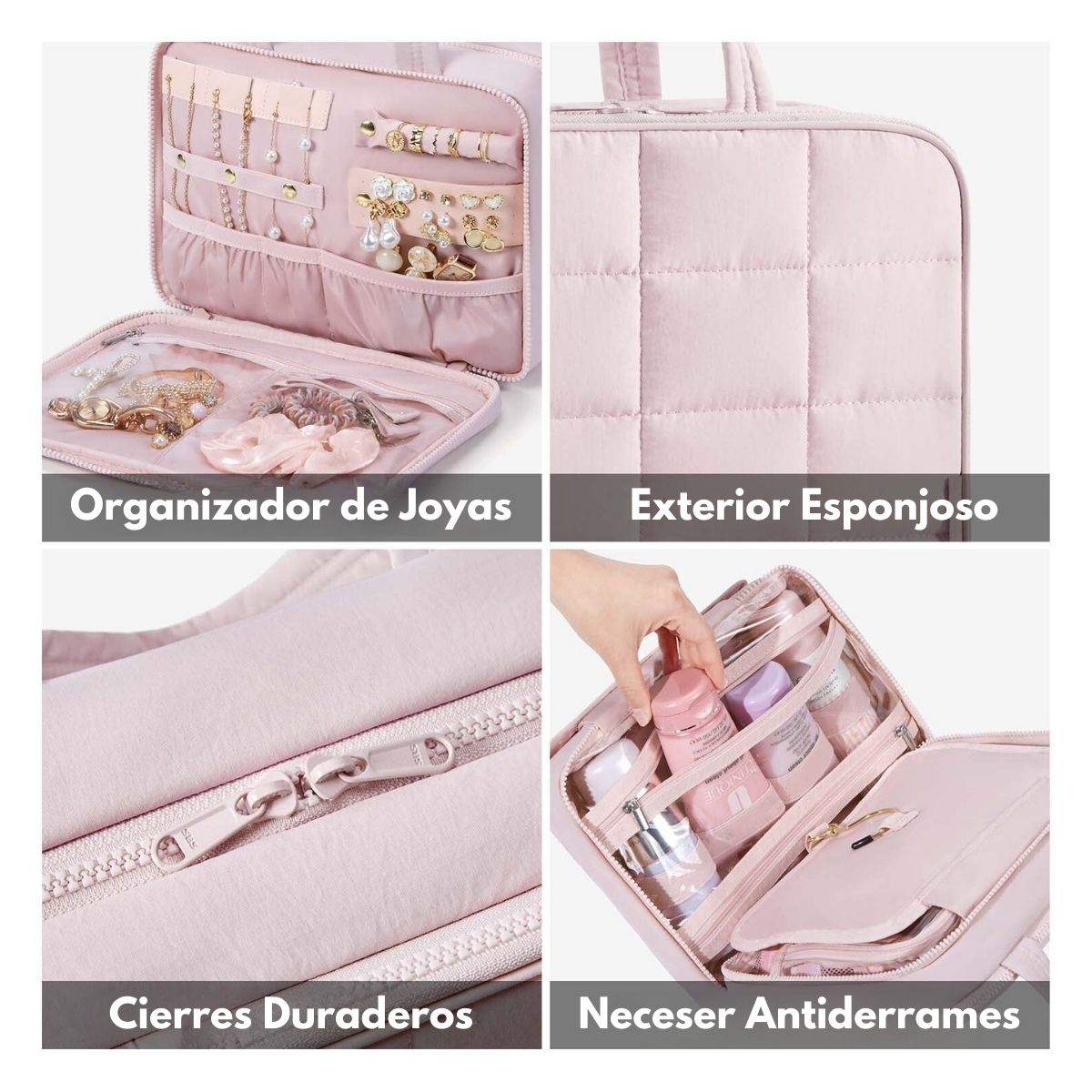 Bagsmart Neceser Multifuncional Spacesaver Colgante Mediano Rosado - 4
