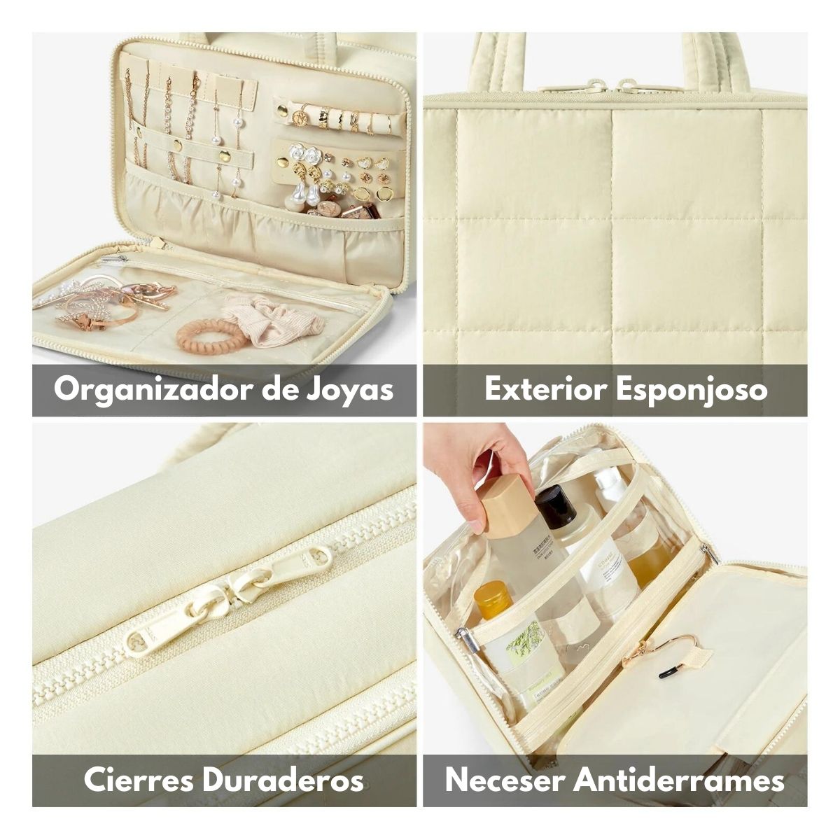 Bagsmart Neceser Multifuncional Spacesaver Colgante Mediano Beige - 4