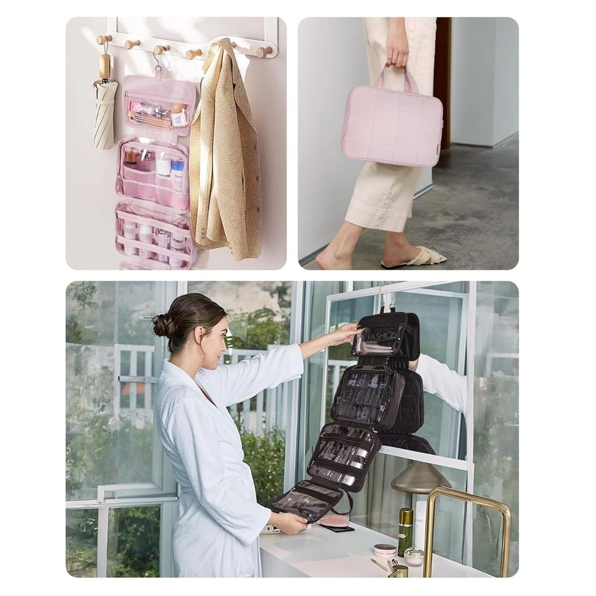 Bagsmart Neceser Multifuncional Spacesaver Colgante Mediano Negro - 2