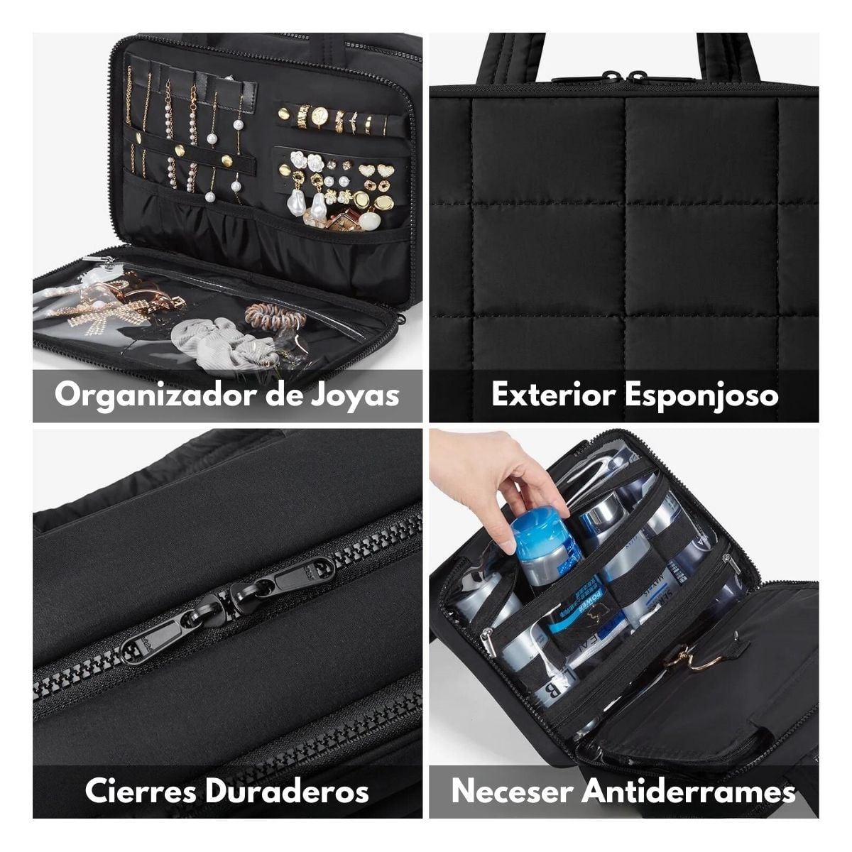 Bagsmart Neceser Multifuncional Spacesaver Colgante Mediano Negro - 4