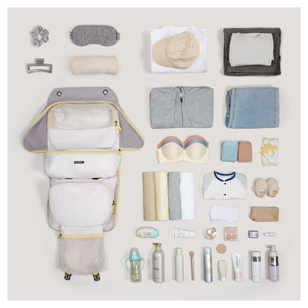 Bagsmart Organizador Colgante de Closet para Viaje 4 Compartimientos Gris - 4