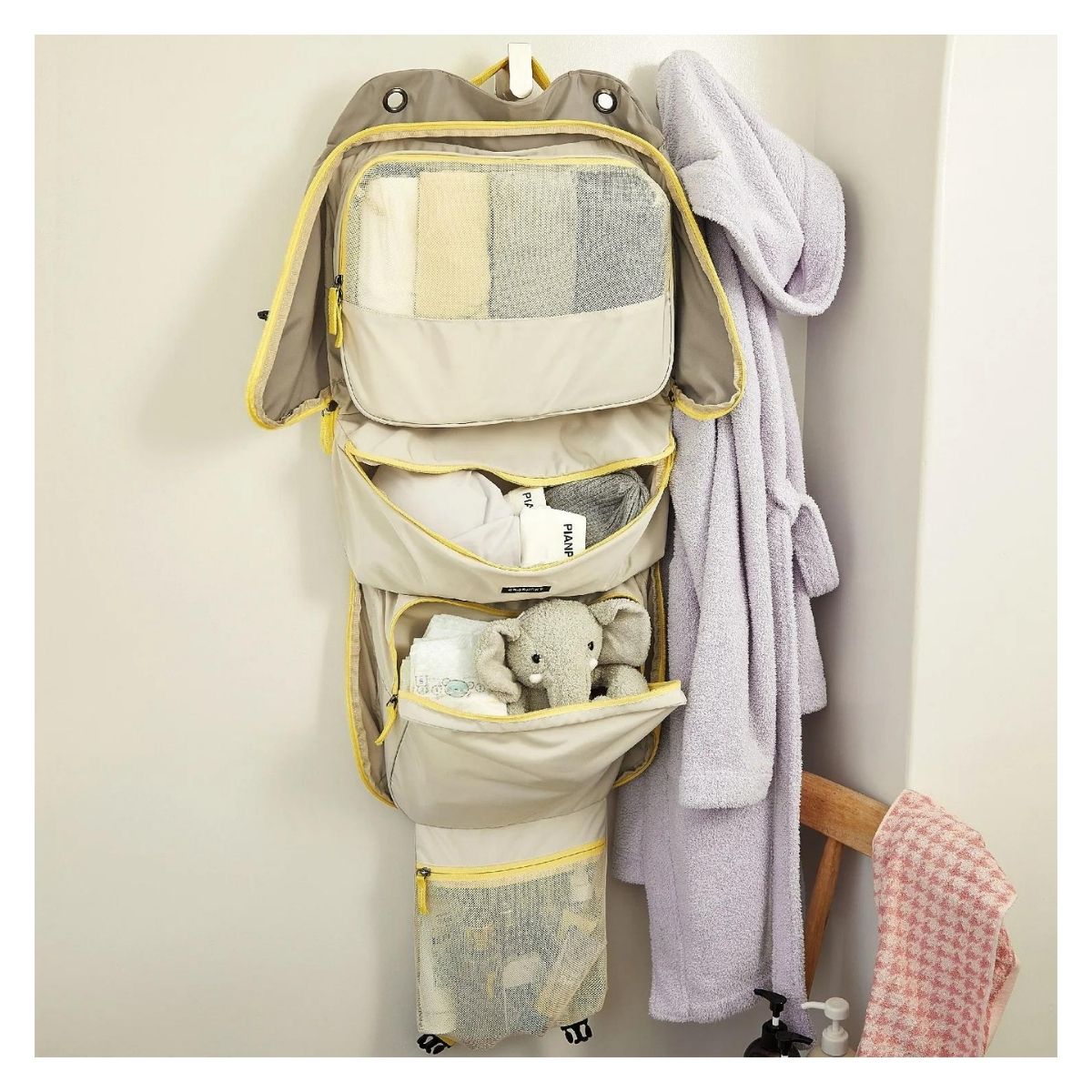 Bagsmart Organizador Colgante de Closet para Viaje 4 Compartimientos Gris - 6