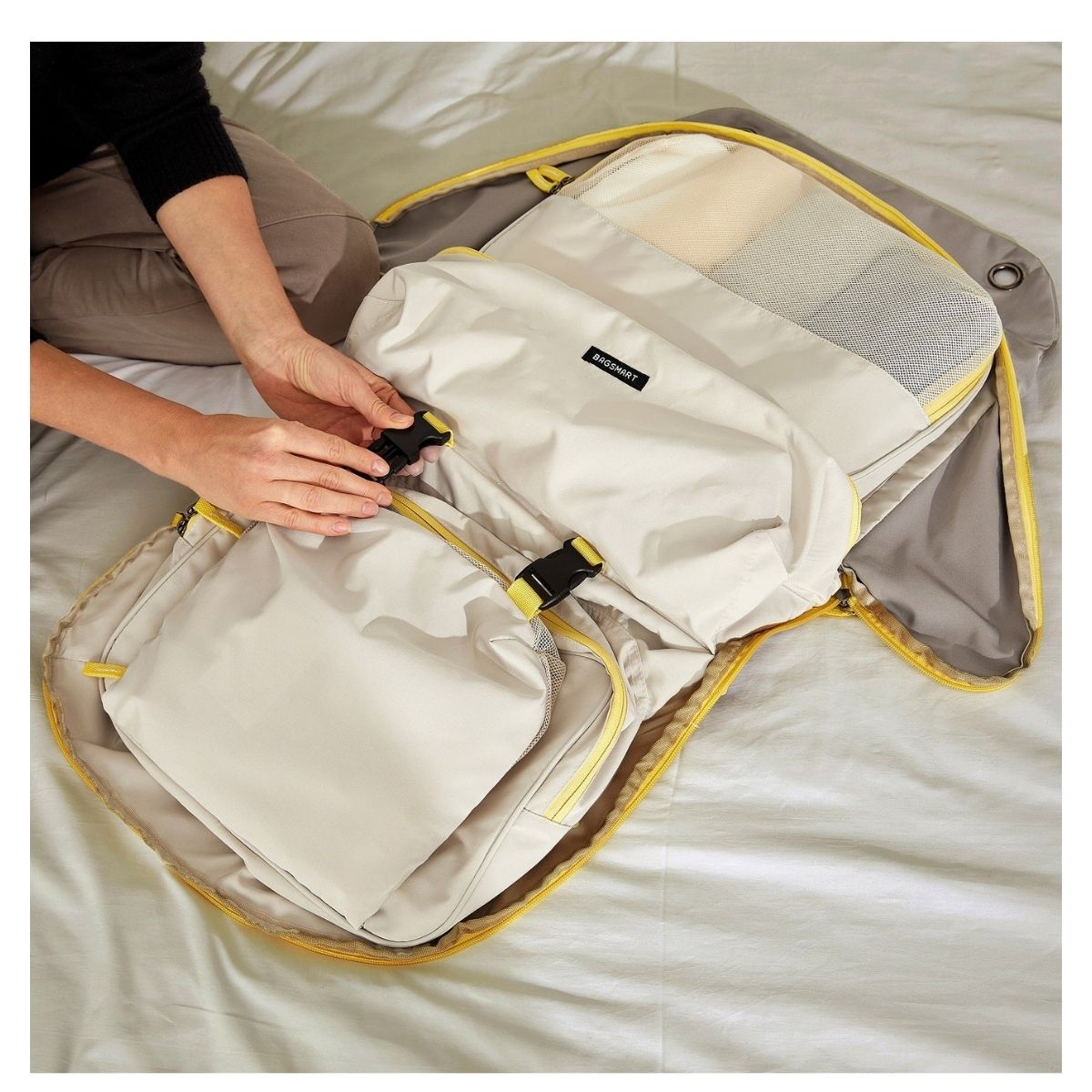 Bagsmart Organizador Colgante de Closet para Viaje 4 Compartimientos Gris - 7