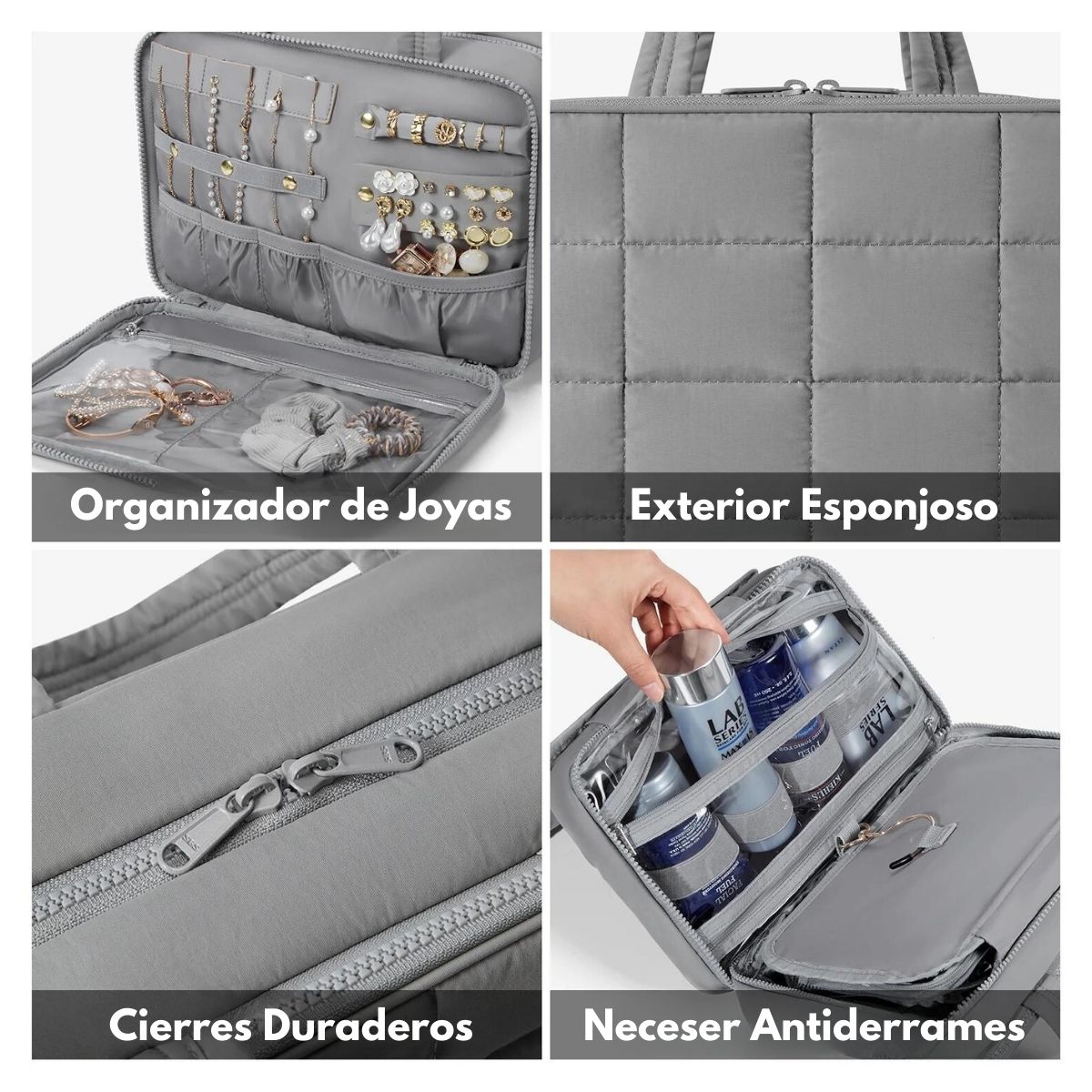 Bagsmart Neceser Multifuncional Spacesaver Colgante Mediano Gris - 4