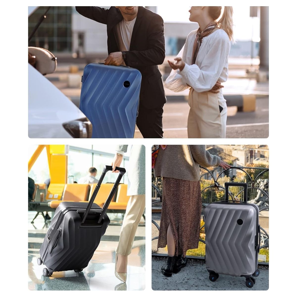 Bagsmart Maleta de Mano Globetrotter 21″ Rígida 35 L Rojo Vino - 7