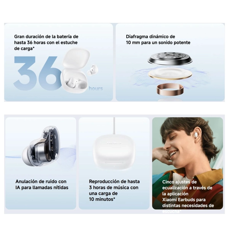 XIAOMI REDMI BUDS 6 PLAY AURICULARES BLUETOOTH - ROSADO - 5