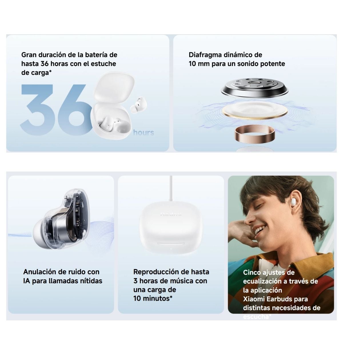 XIAOMI REDMI BUDS 6 PLAY AURICULARES BLUETOOTH - ROSADO - 5