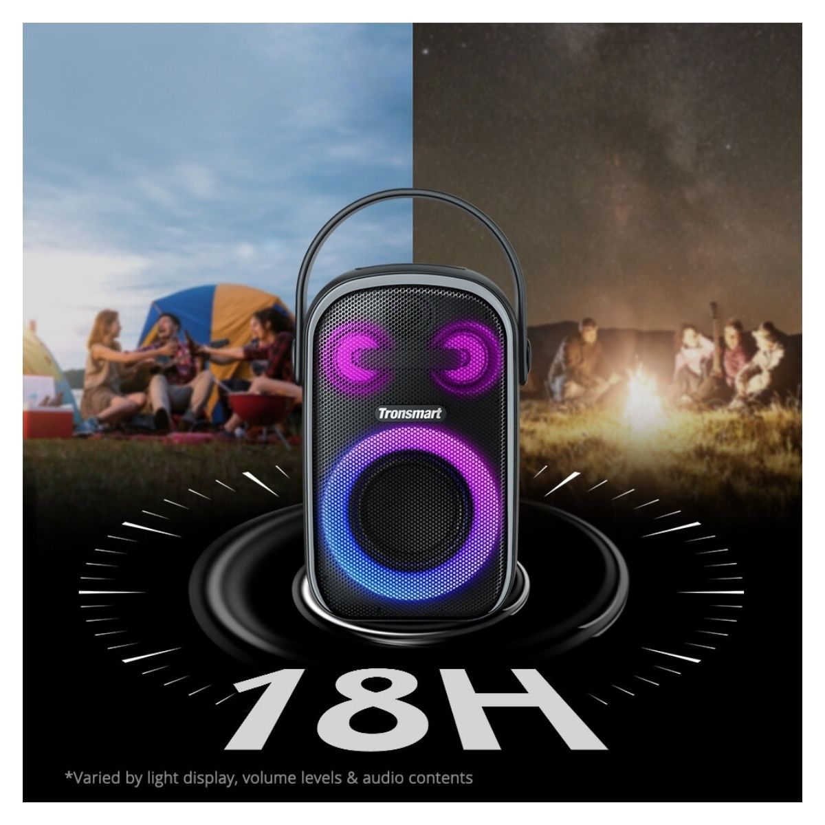PARLANTE TRONSMART TMHALO100 PORTÁTIL PARA FIESTAS HALO 100 CON ILUMINACIÓN NEGRO - 3