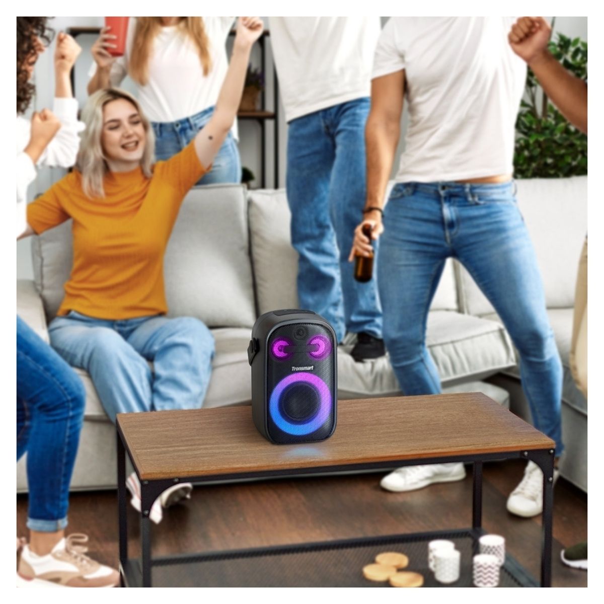 PARLANTE TRONSMART TMHALO100 PORTÁTIL PARA FIESTAS HALO 100 CON ILUMINACIÓN NEGRO - 5