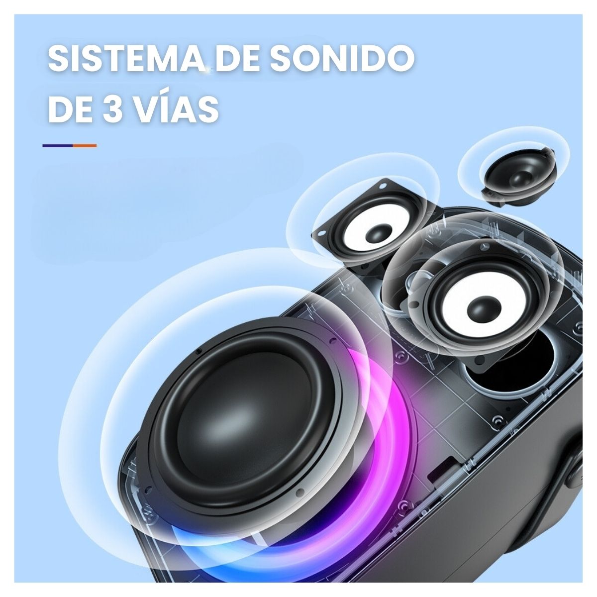 PARLANTE TRONSMART TMHALO100 PORTÁTIL PARA FIESTAS HALO 100 CON ILUMINACIÓN NEGRO - 7