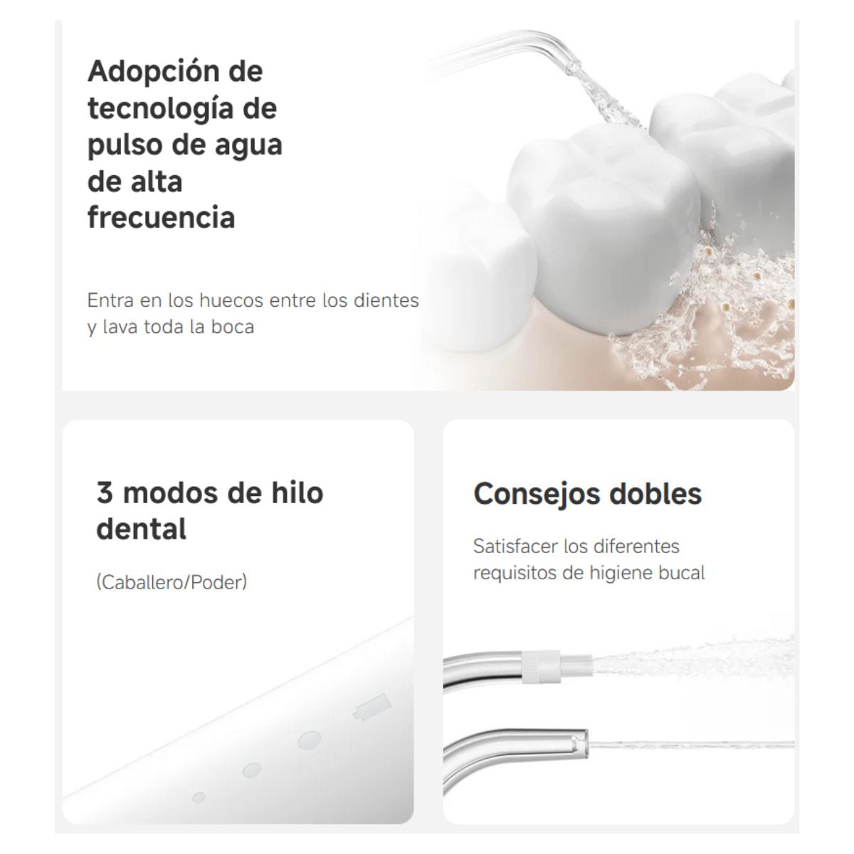XIAOMI IRRIGADOR DENTAL WATER FLOSSER 2 IPX7 200ML BLANCO - 3
