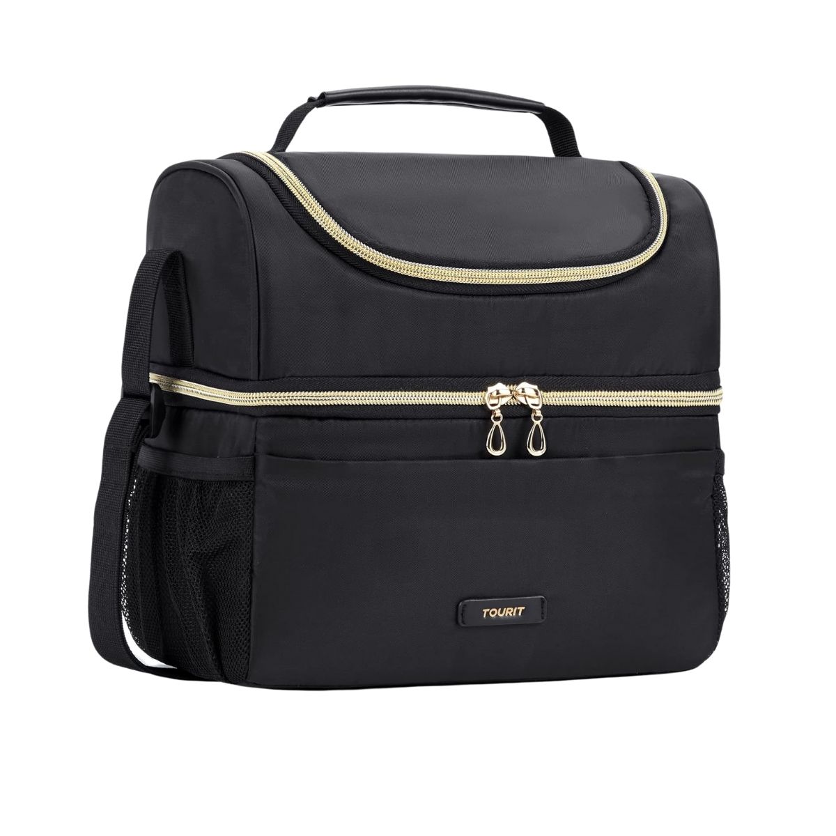 TOURIT LONCHERA TÉRMICA DE DOBLE COMPARTIMIENTO 9L- NEGRO - 1
