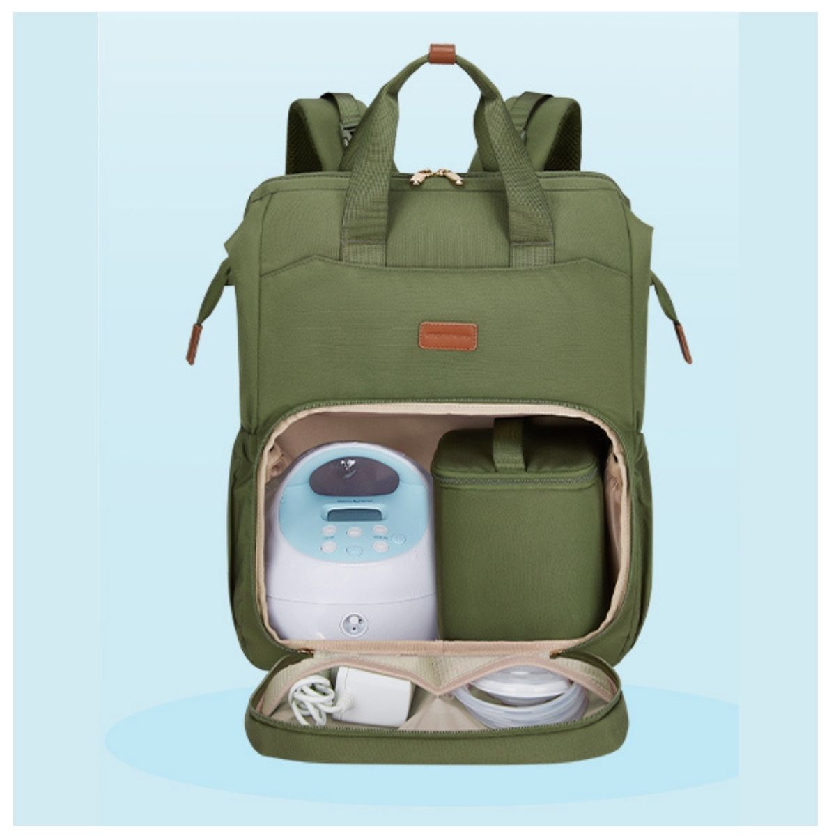 MOMMORE MOCHILA PARA EXTRACTOR DE LECHE PARA NOTEBOOK DE 15,6' - VERDE - 7