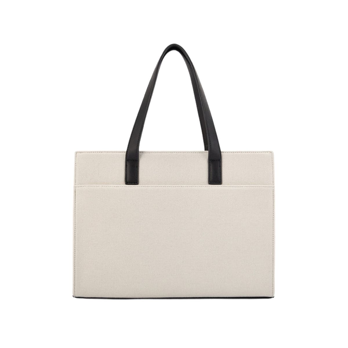 ECOSUSI BOLSO TOTE LIENZO DE OLIVIA PARA NOTEBOOK 13' - BLANCO Y NEGRO - 6