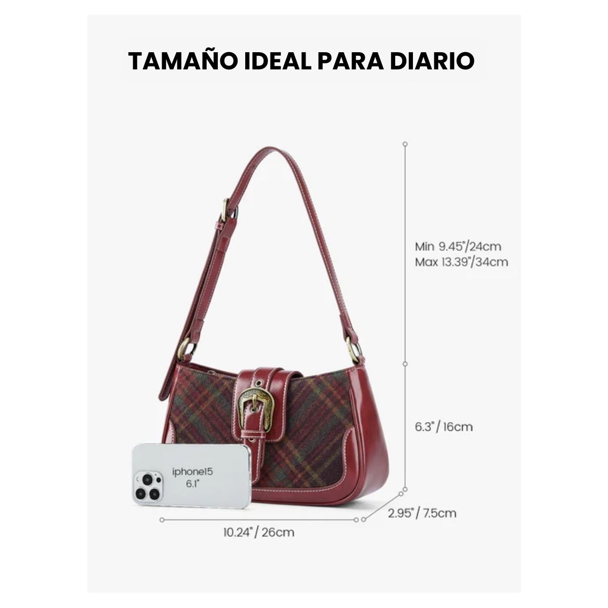 ECOSUSI CARTERA VINTAGE ALISON DE USO DIARIO - ROJO ANGOLA - 3