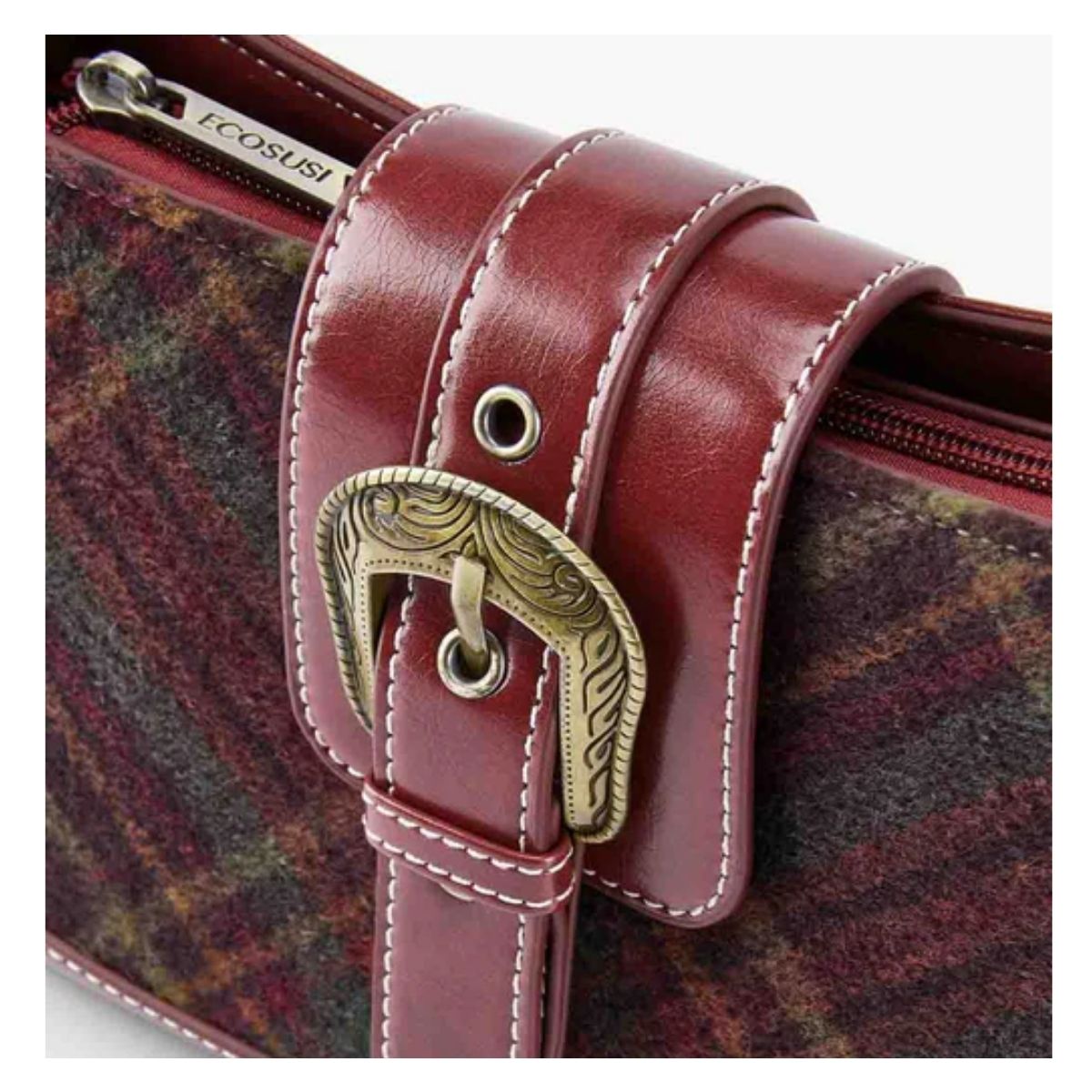 ECOSUSI CARTERA VINTAGE ALISON DE USO DIARIO - ROJO ANGOLA - 7