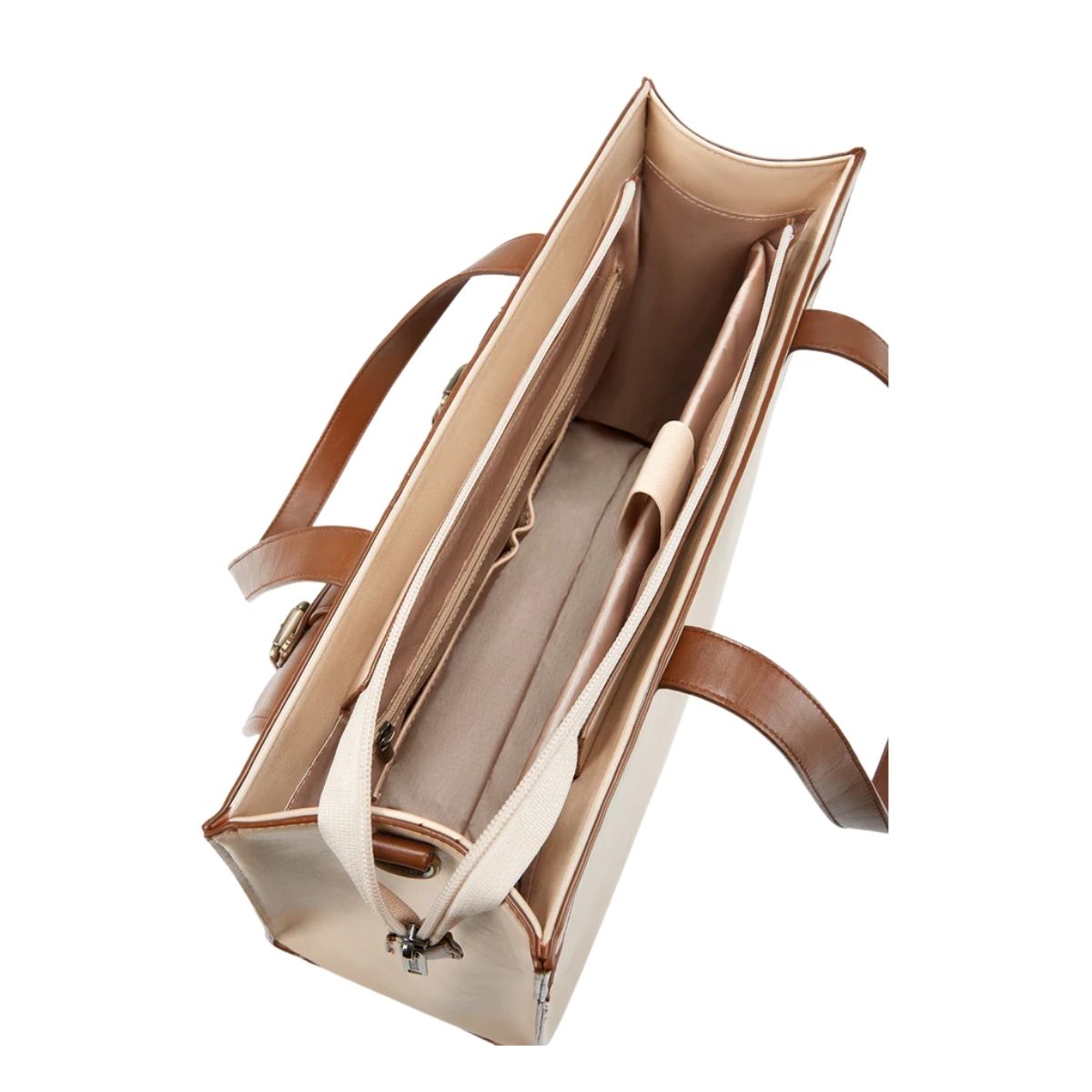ECOSUSI BOLSO TOTE OLIVIA PARA NOTEBOOK 15.6' - BEIGE Y MARRÓN - 5