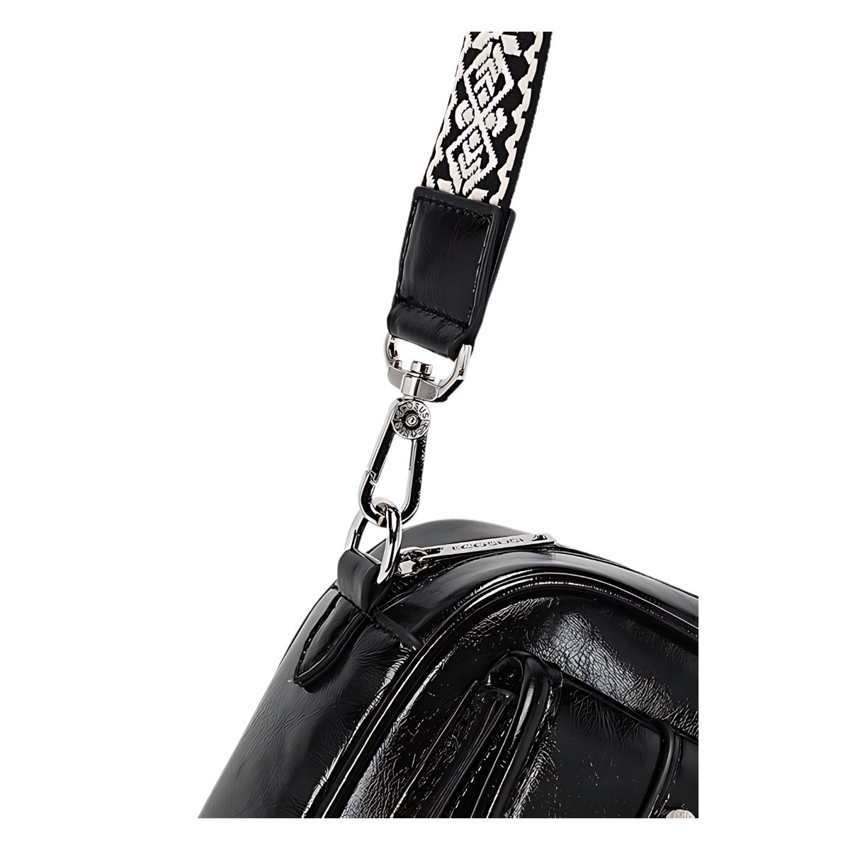 ECOUSI BOLSO MENSAJERO MIA CON CORREA ANCHA - NEGRO - 5