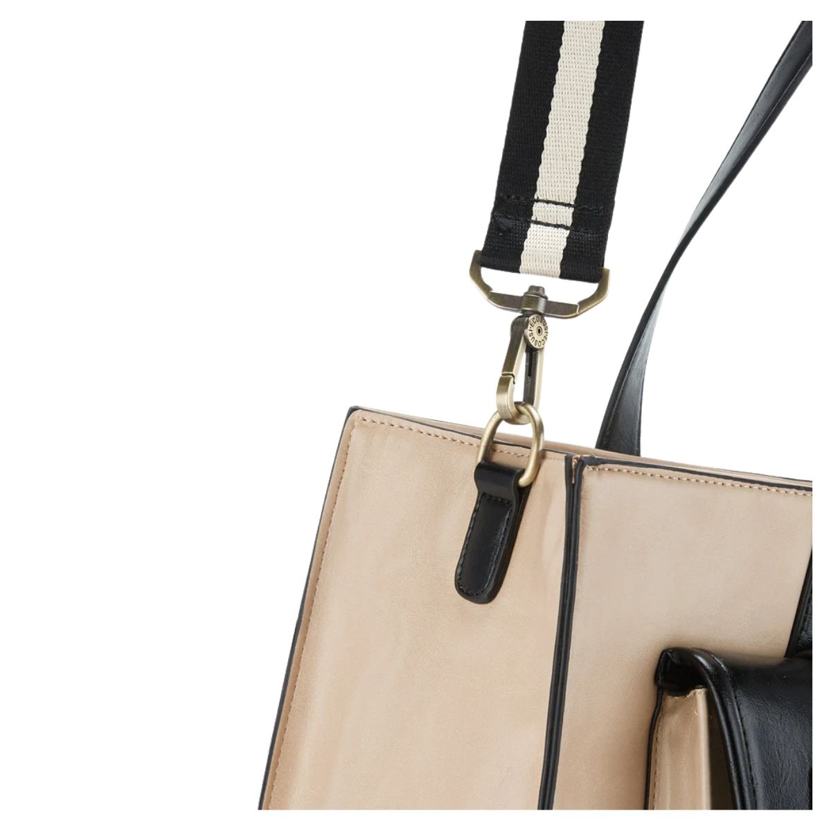 ECOSUSI BOLSO TOTE OLIVIA PARA NOTEBOOK 15.6' - BEIGE Y NEGRO - 6
