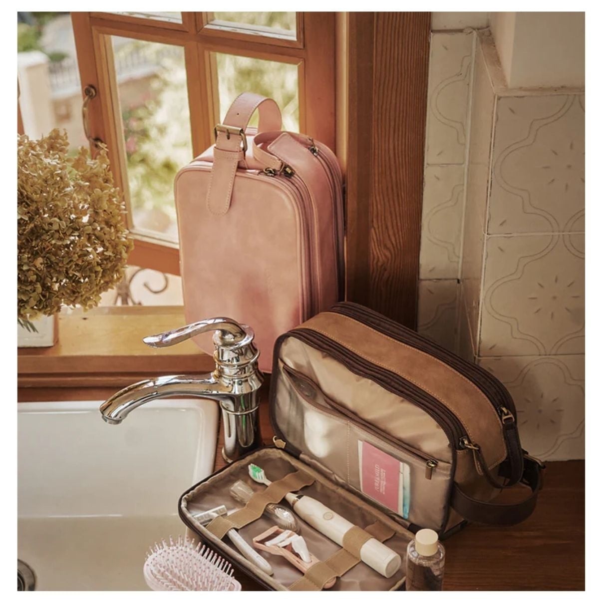ECOSUSI NECESER GRANDE ELENA DE CUERO VEGANO - BEIGE BRONCEADO - 2