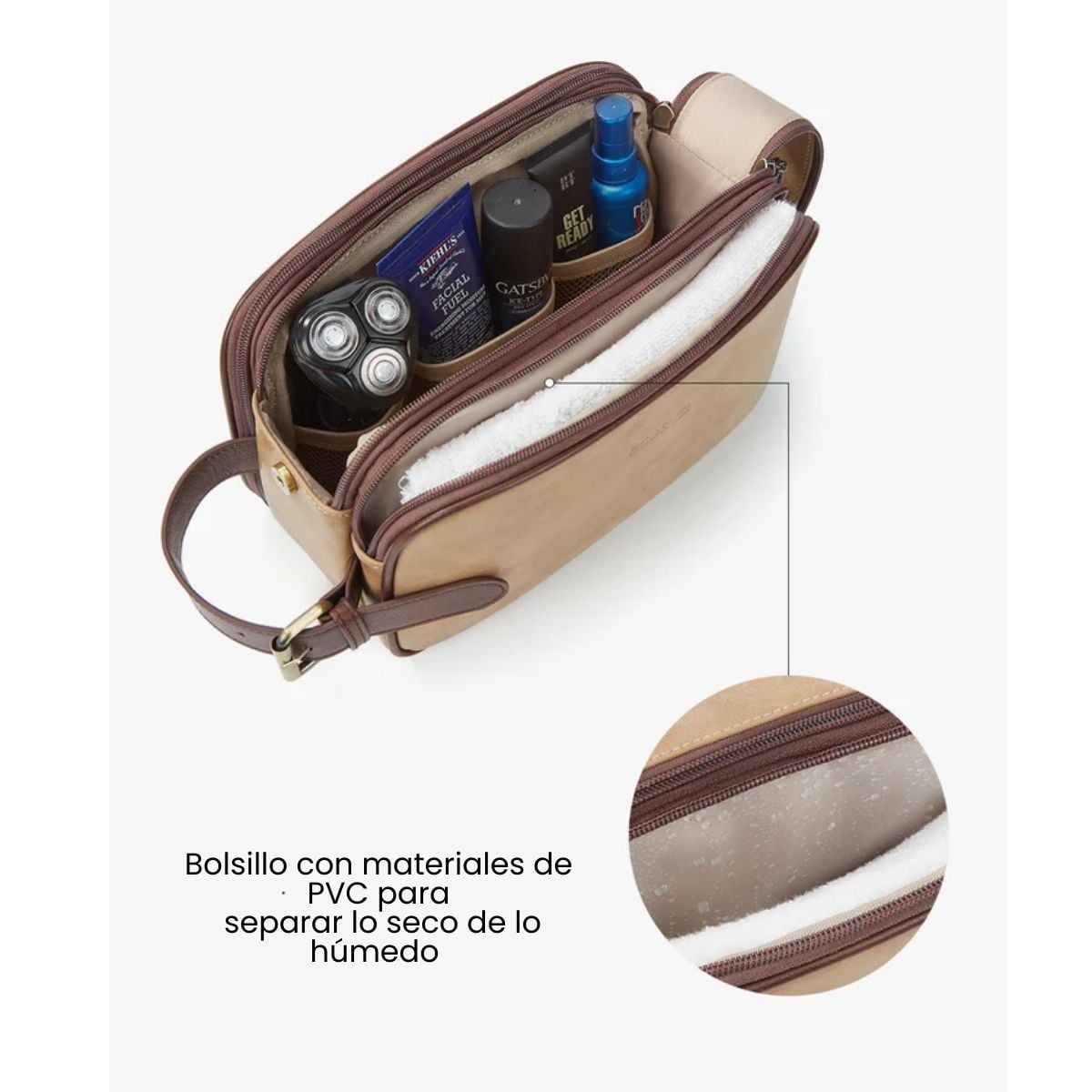 ECOSUSI NECESER GRANDE ELENA DE CUERO VEGANO - BEIGE BRONCEADO - 4
