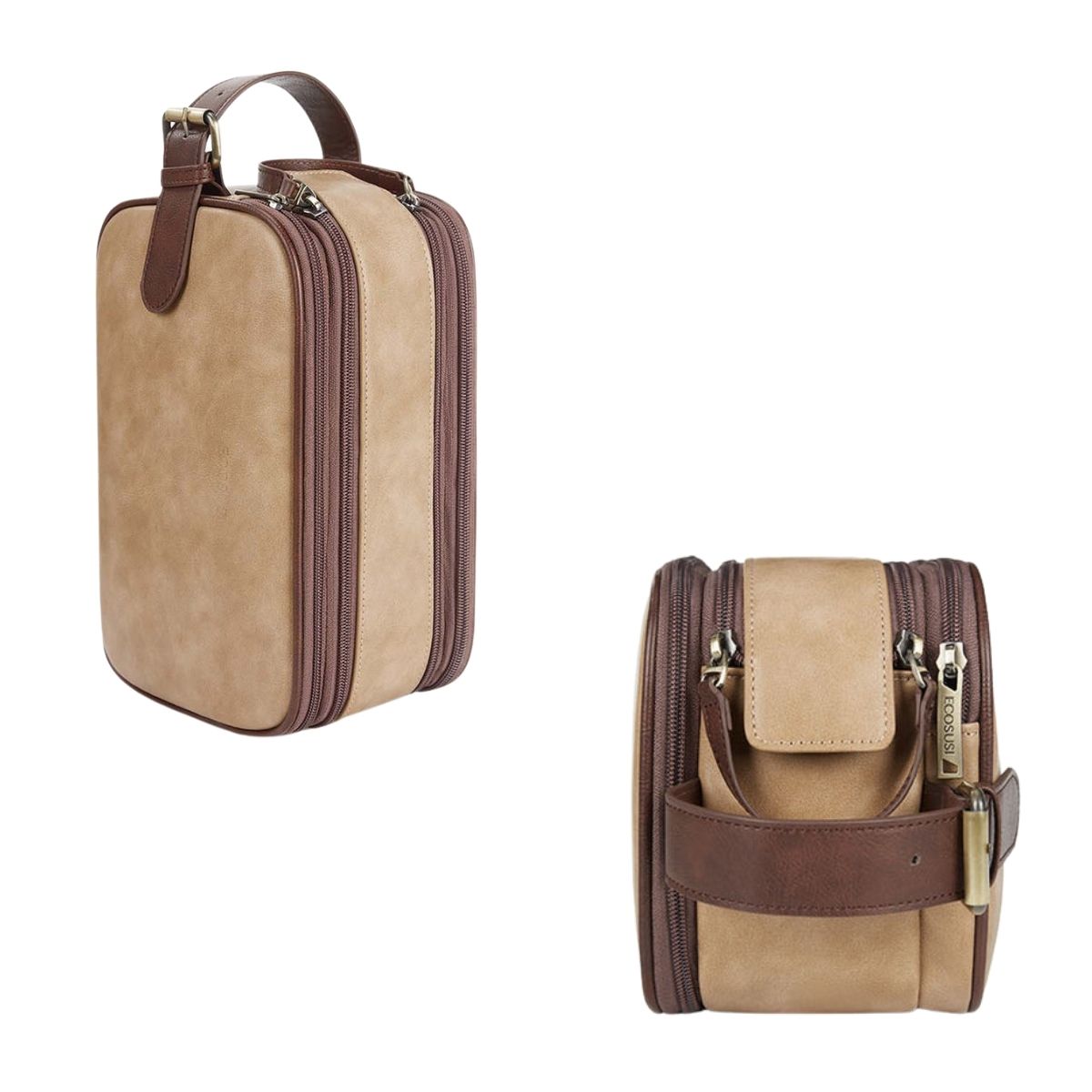ECOSUSI NECESER GRANDE ELENA DE CUERO VEGANO - BEIGE BRONCEADO - 7