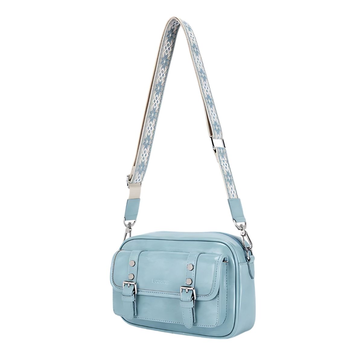 ECOUSI BOLSO MENSAJERO MIA CON CORREA ANCHA - AZUL - 3