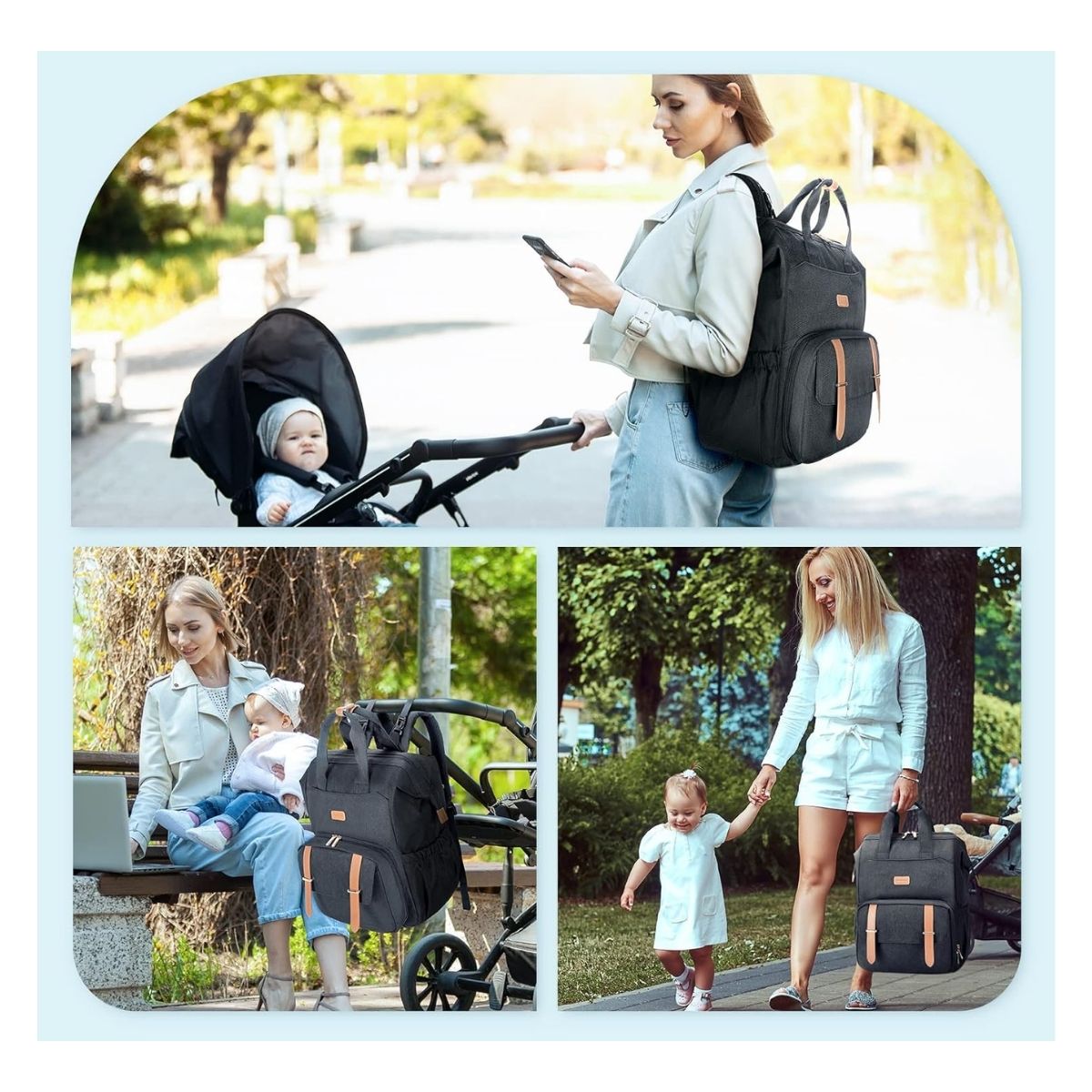 MOMMORE MOCHILA PARA EXTRACTOR DE LECHE PARA NOTEBOOK DE 15,6' - NEGRO - 2