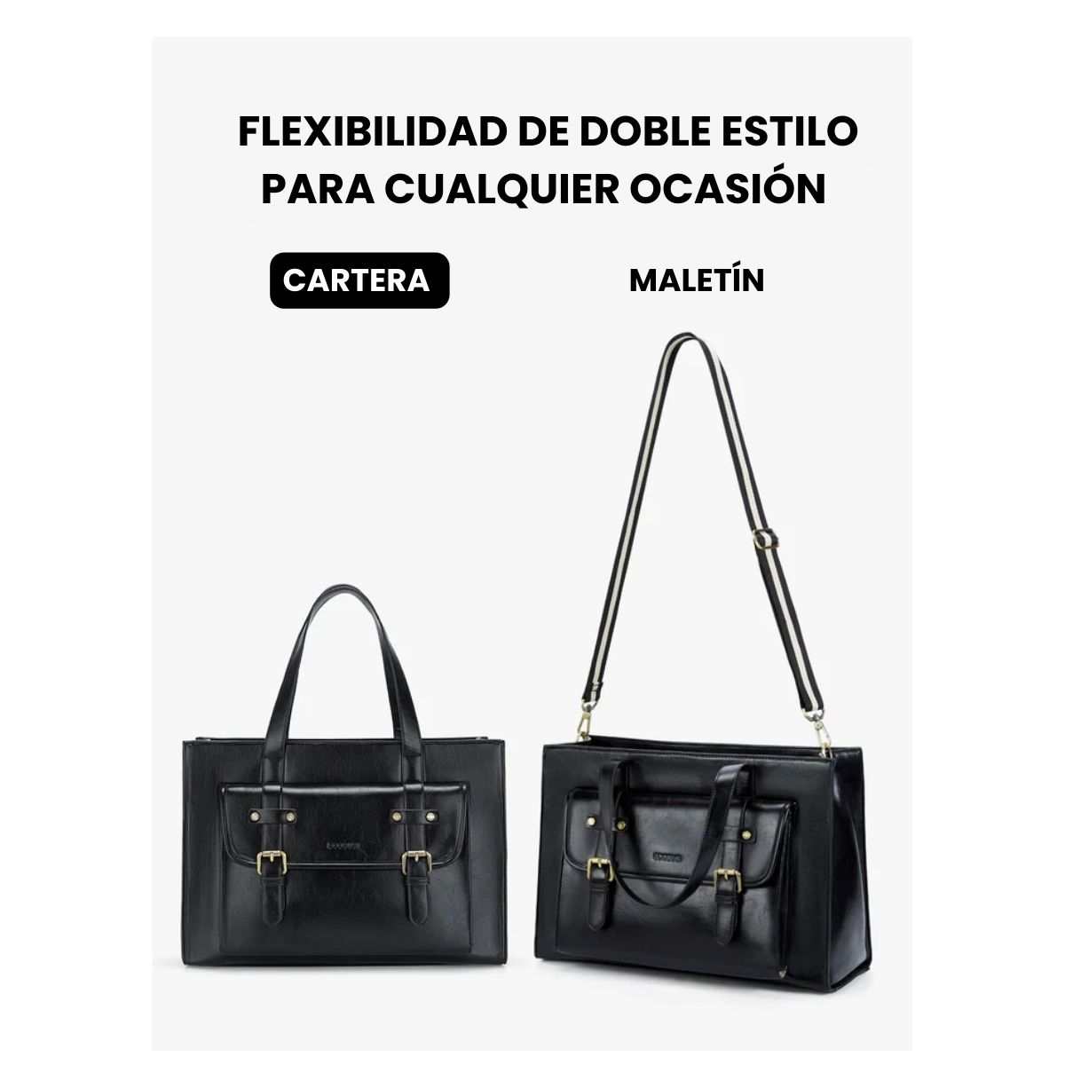 ECOSUSI BOLSO TOTE OLIVIA PARA NOTEBOOK 15.6' - NEGRO - 6