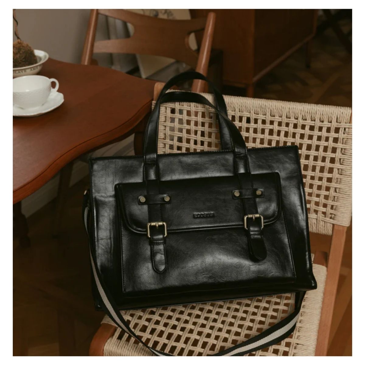 ECOSUSI BOLSO TOTE OLIVIA PARA NOTEBOOK 15.6' - NEGRO - 7