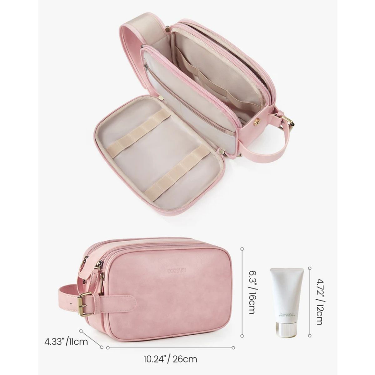 ECOSUSI NECESER GRANDE ELENA DE CUERO VEGANO - ROSADO RUBOR - 3