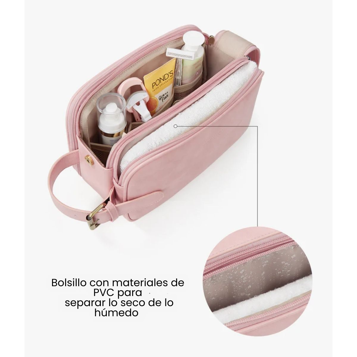 ECOSUSI NECESER GRANDE ELENA DE CUERO VEGANO - ROSADO RUBOR - 5