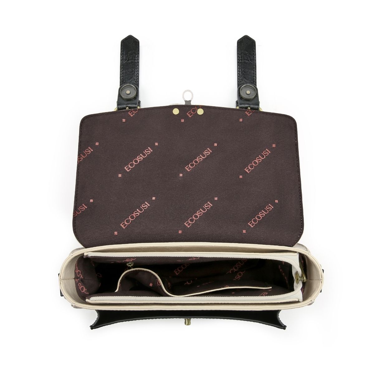 ECOSUSI MALETÍN PEQUEÑO COFFEE PARA IPAD MINI 7,9' - NEGRO Y BEIGE - 6