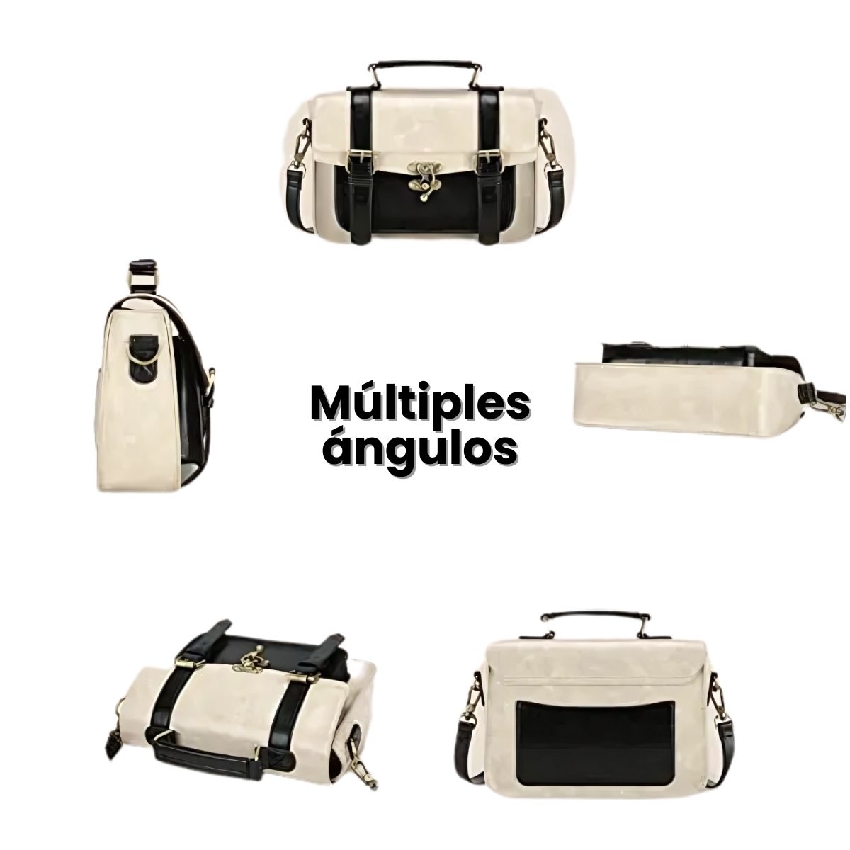 ECOSUSI MALETÍN PEQUEÑO COFFEE PARA IPAD MINI 7,9' - NEGRO Y BEIGE - 7
