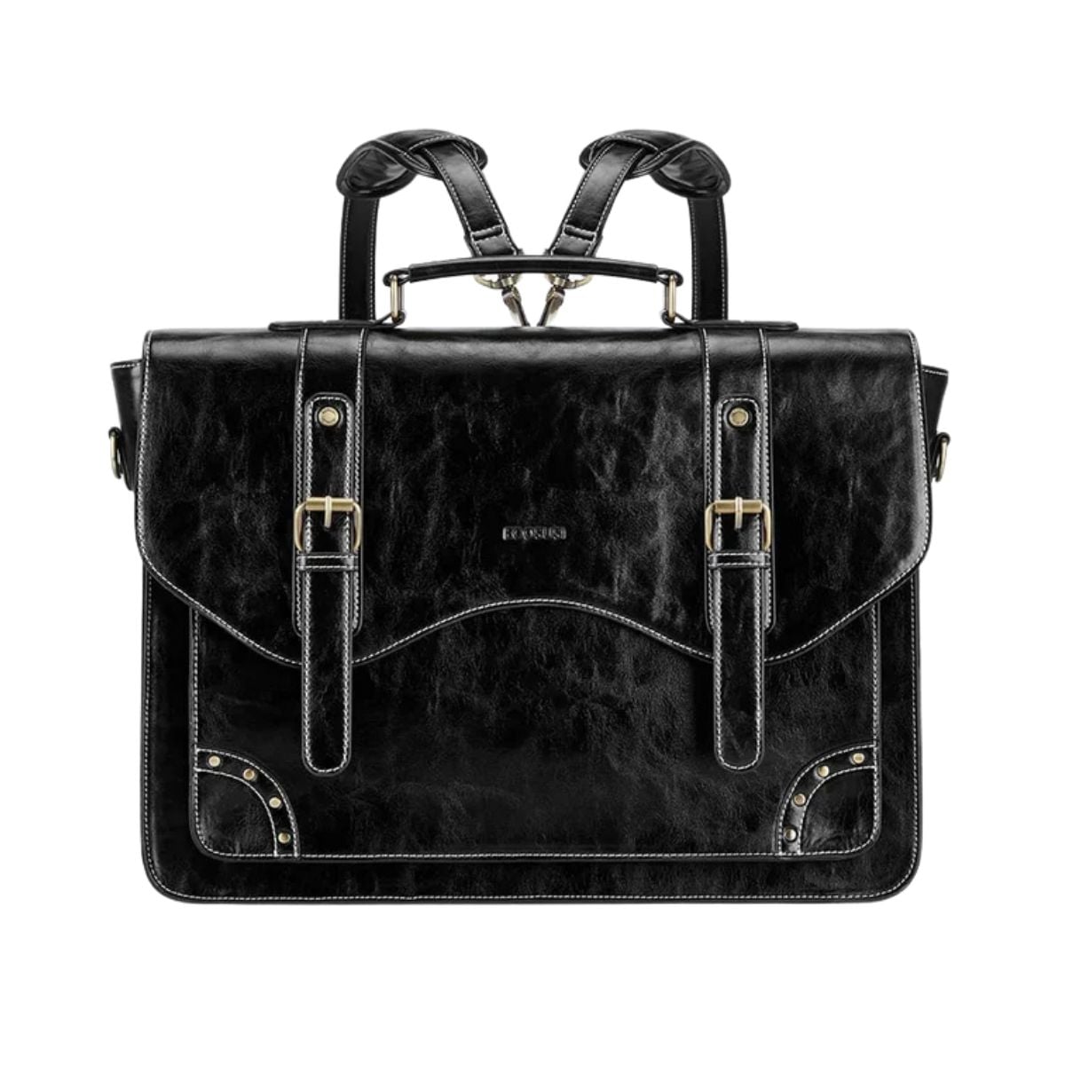 ECOSUSI MALETÍN Y MOCHILA WILDER CON REMACHES PARA NOTEBOOK 15,6' - NEGRO - 1