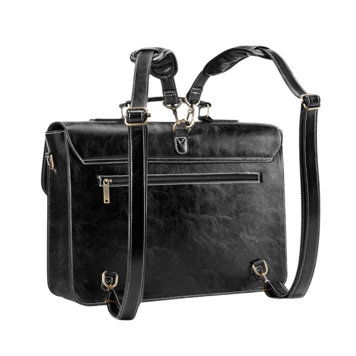 ECOSUSI MALETÍN Y MOCHILA WILDER CON REMACHES PARA NOTEBOOK 15,6' - NEGRO - 3