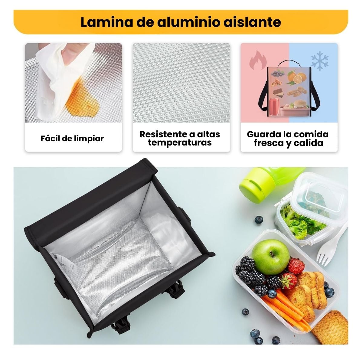 TOURIT LONCHERA TÉRMICA CON HEBILLA 11L - NEGRO - 5