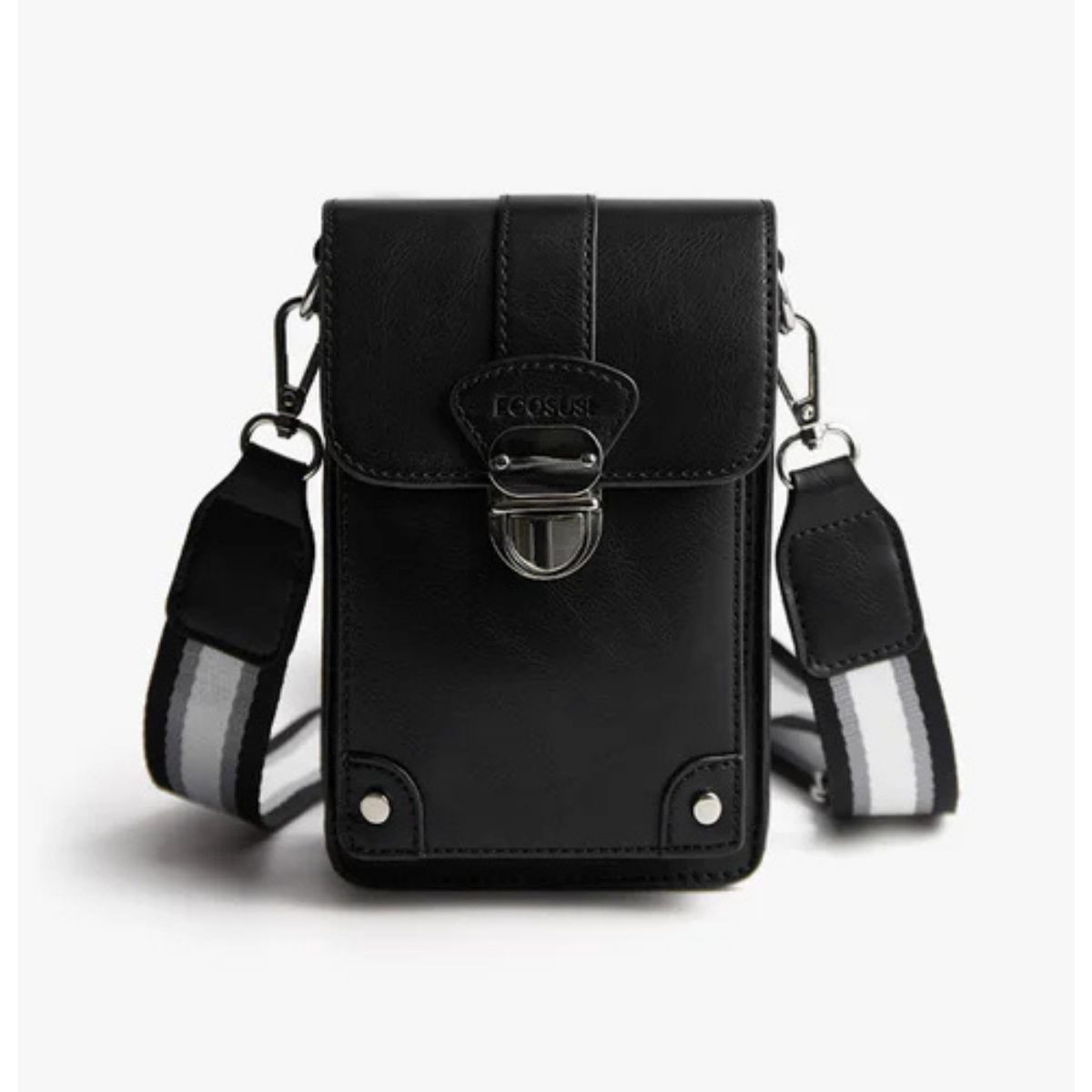 ECOSUSI BOLSO CRUZADO VINTAGE PARA TELÉFONO - NEGRO - 1