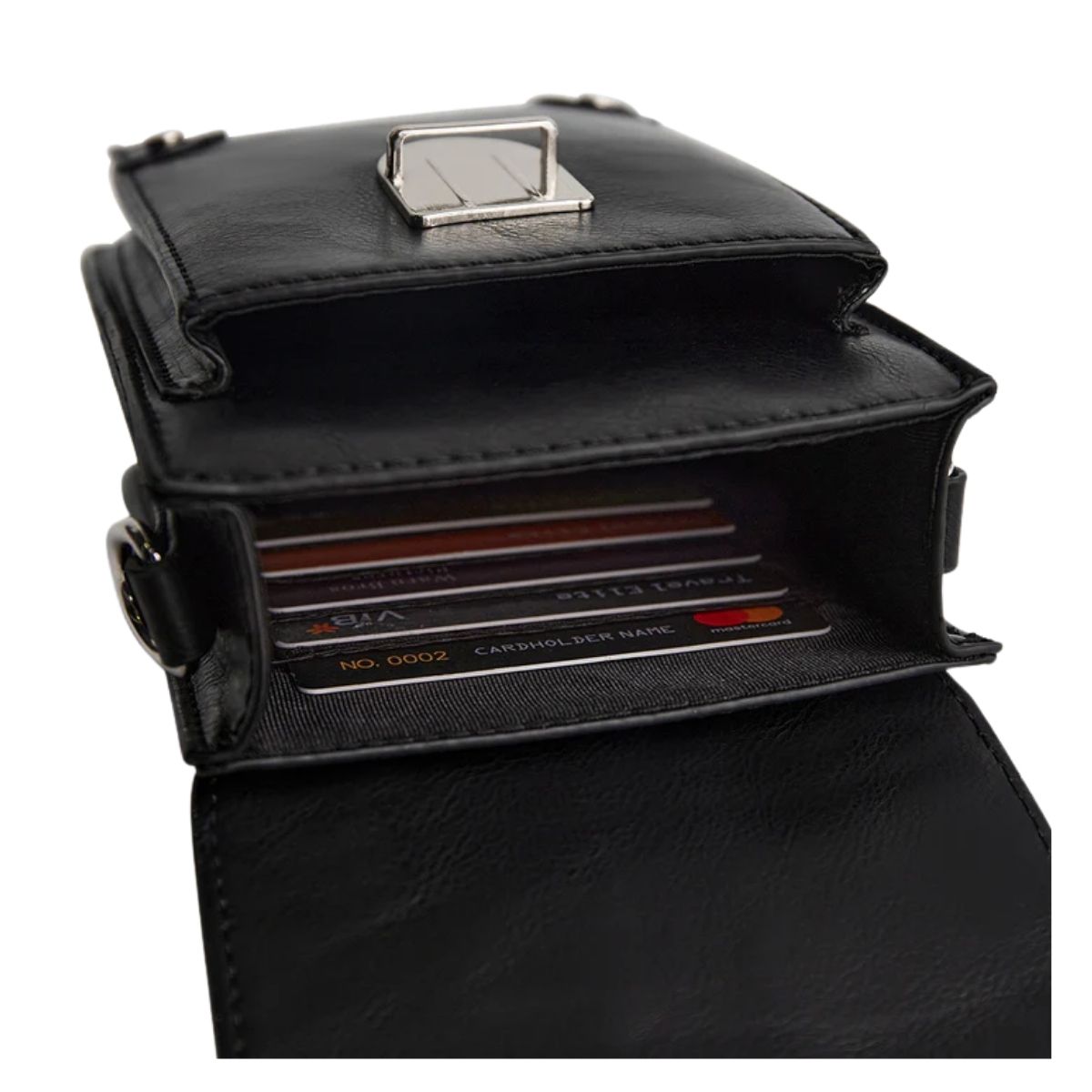 ECOSUSI BOLSO CRUZADO VINTAGE PARA TELÉFONO - NEGRO - 5